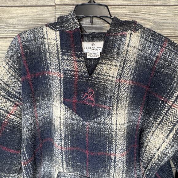 Legendary Whitetails Baja Hoodie Drug Rug Heavy Thick Plaid Pullover Jacket XL - Picture 2 of 12